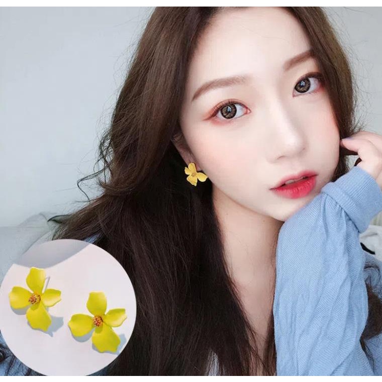 5 Warna Anting Korea Bunga Permen Warna Manis / Statement Earrings Candy Color Flower Sweet Ear Studs -Doo