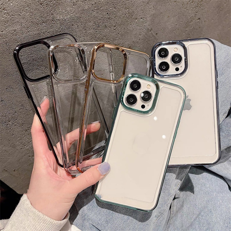 shockproof  Case Pelindung Bahan Akrilik Transparan Tahan Banting Untuk iphone 14 pro max 13 12 11 pro max XR bening case acrylic iphone 14 promax casing