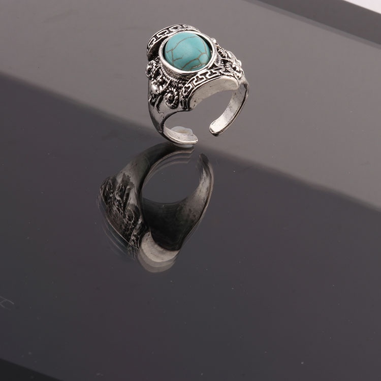 Cincin retro Gaya Eropa / Amerika Desain Elang Hias emerald Untuk Pria