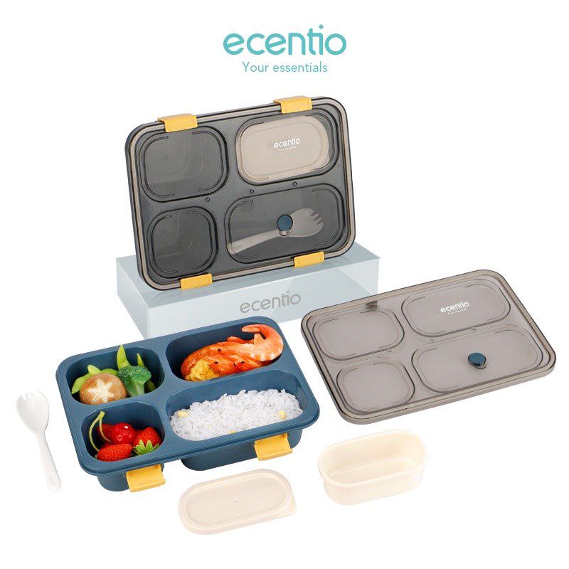 Lunch Box Ecentio Anti Tumpah / tempat makan BPA Free food grade / kotak bekal anak - dewasa / box bekal bento /kotak makan siang
