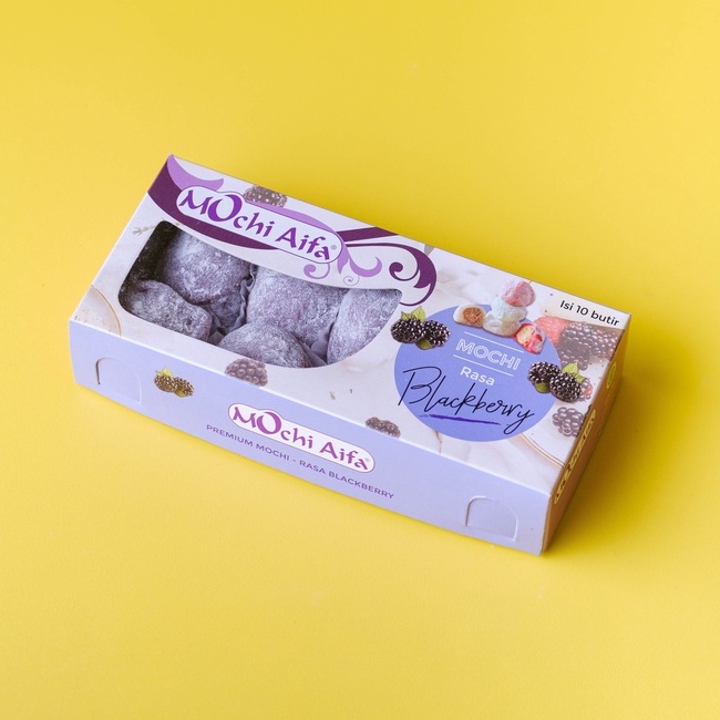 

Mochi Aifa Rasa Blackberry di balut sagu/wijen