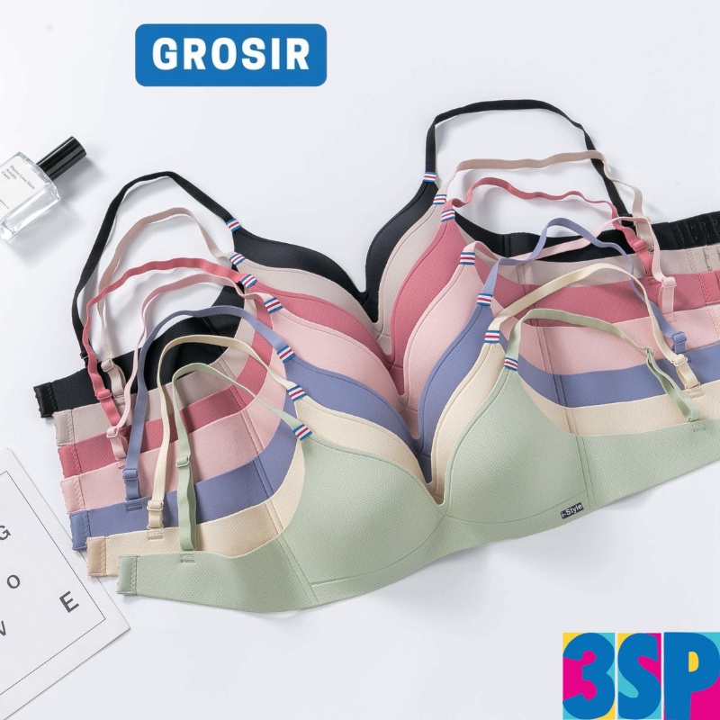 3SP | UWR49 Bra BH Seamless Pakaian Dalam Wanita Tanpa Kawat Busa Anti Nyeplak