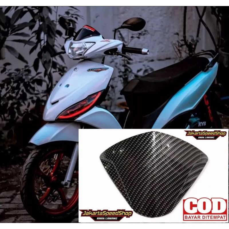 Visor carbon variasi yamaha mio j bahan tebal plus lem 3m double tape universal pnp