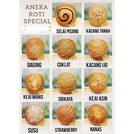 

Roti Satuan Reguler Wonder Aneka Isian - Oleh Oleh Salatiga (satuan) MINIM BELI 3Pcs