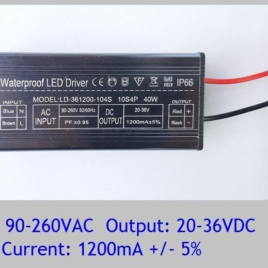 Led Driver 40W 1200mA DC20-36V PF 0.95 WP