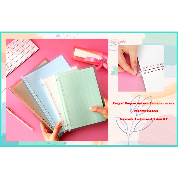 Binder Buku Binder A5 Binder B5 Binder Transparan Binder Aesthetic Claire Plain Color Slim File Bind