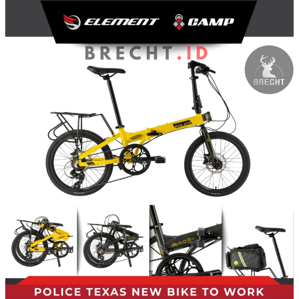 Sepeda Lipat Folding Bike Element New Police Texas Bike To Work 20"