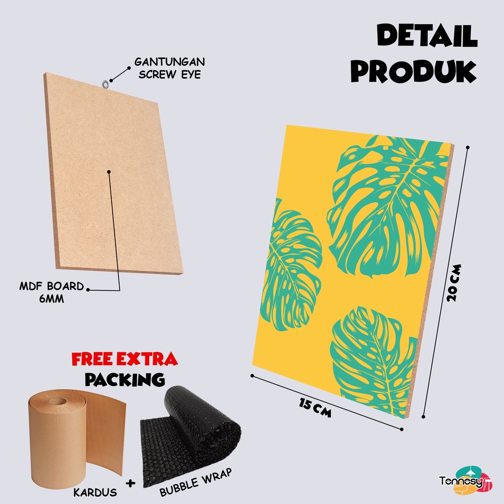 HIASAN DINDING WALL DECOR 15x20CM PAJANGAN POSTER DEKORASI KAMAR RUMAH DAUN FLORAL LEAF