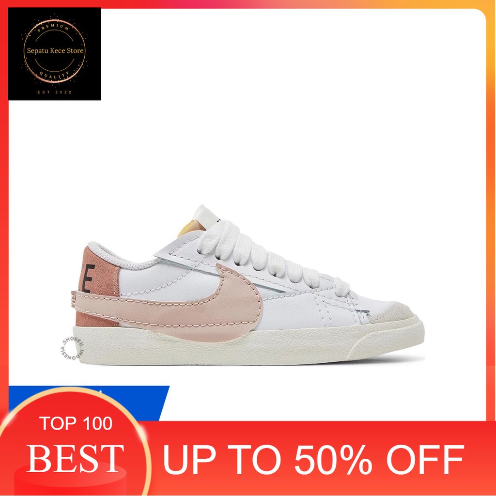 Sepatu Sneakers Nike Wmns Blazer Low '77 Jumbo 'White Pink Oxford' Import Original Pria Wanita