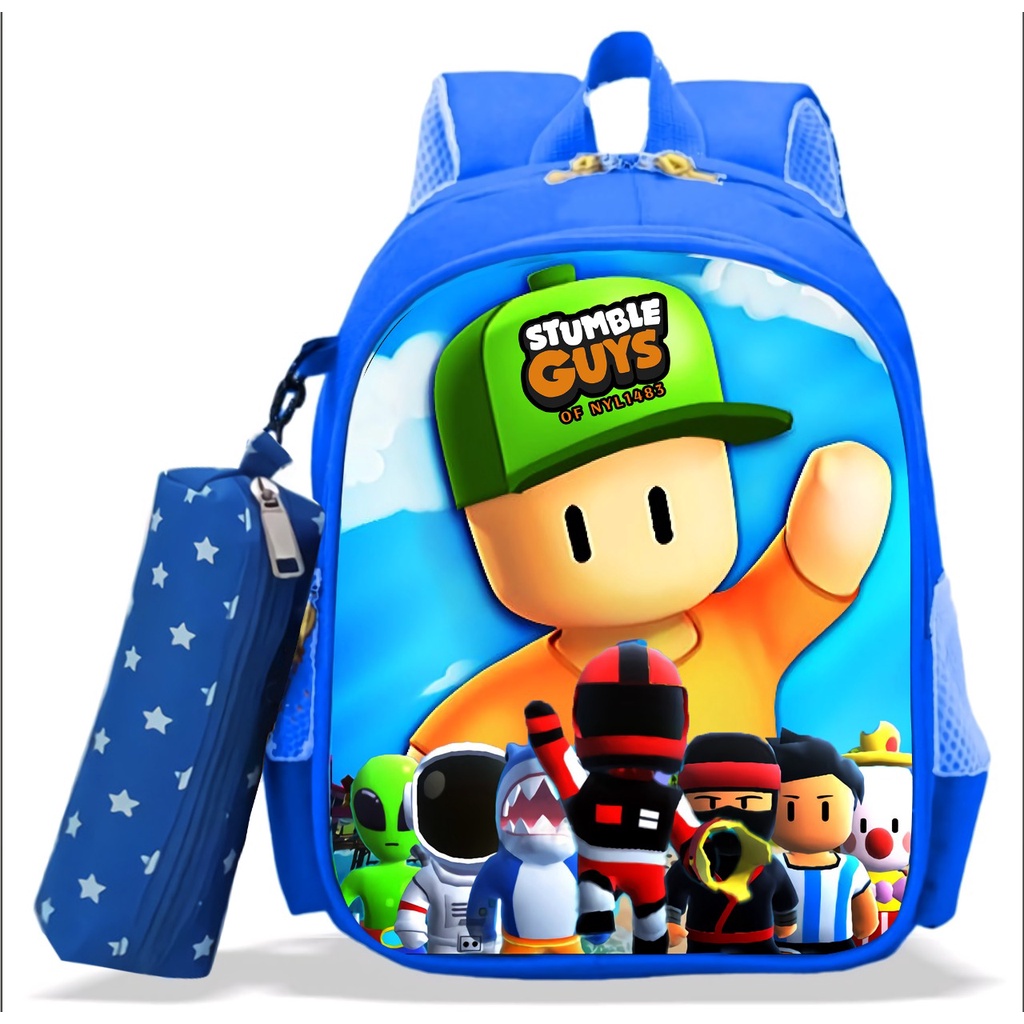 PREMIUM Tas anak sekolah laki laki karakter kartun STUMBLE GUYS ransel terbaru 2022 bisa bayar di tempat ( COD )