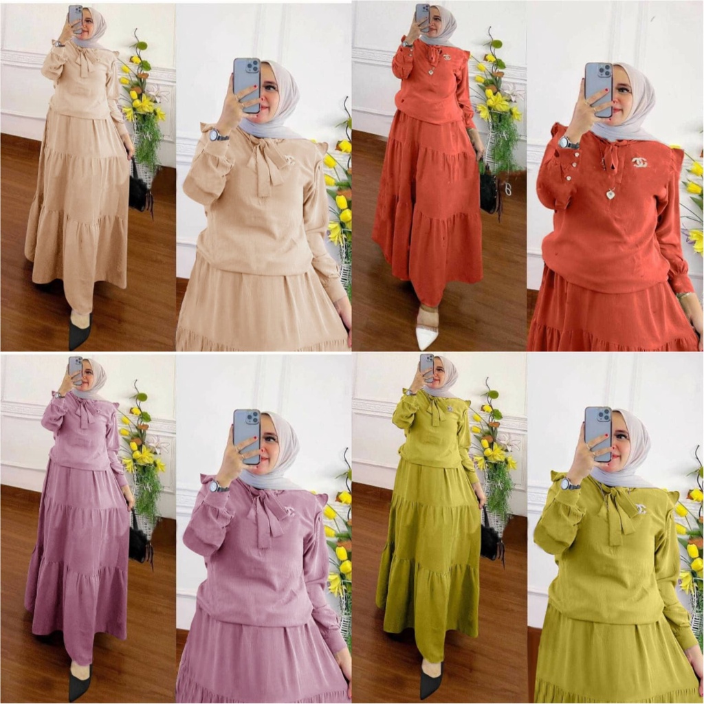SETELAN ROK WANITA CANTIK CASUAL TRENDY RUBY SET ROK ZR
