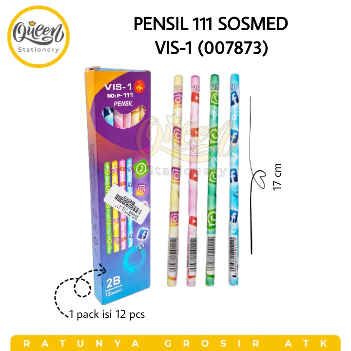 

1 PCS PENSIL 111 SOSMED VIS-1 (007873) - PENCIL 2B KAYU MOTIF