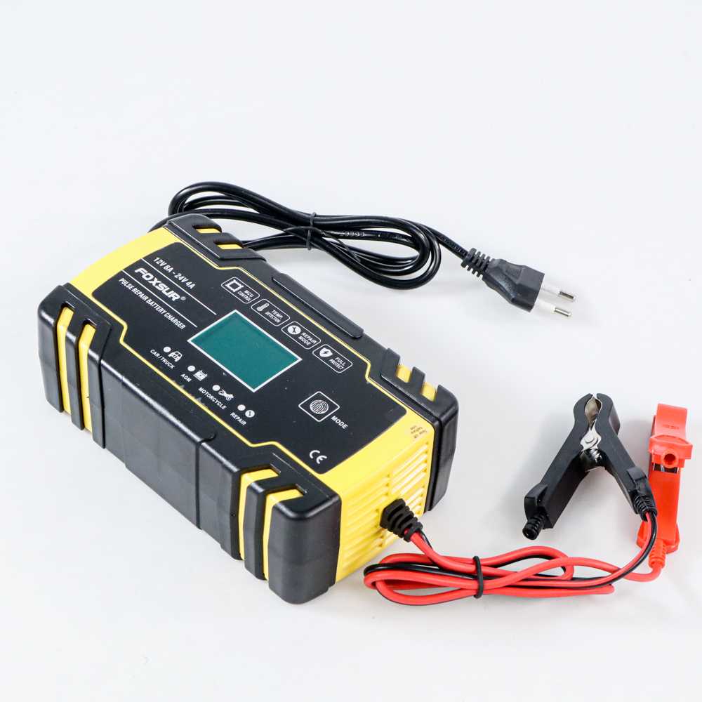 RRS store Charger Aki Mobil Motor 130W 12/24V 150Ah with LCD - FBC122408D casan accu 12 V 8 A dan 24 V 4 ACharger ini memiliki 3 tahap saat Anda mengisi baterai