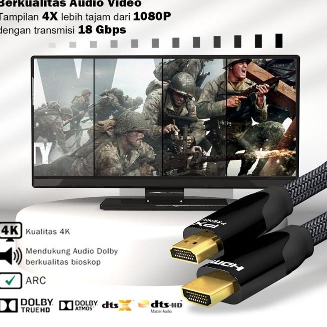 Kabel HDMI Ultra HD 4K High Speed HDR Nylon Braided 2M PX HD2-2MX