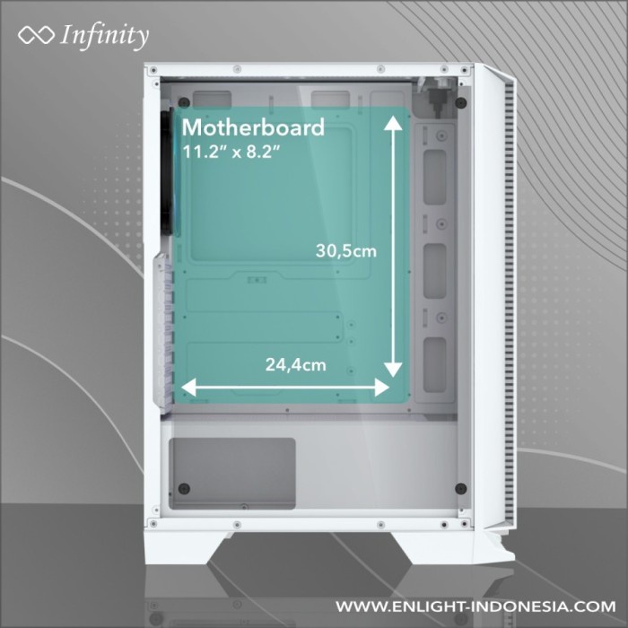 PC Case Gaming Infinity Nebula V4 Putih Tempered Glass