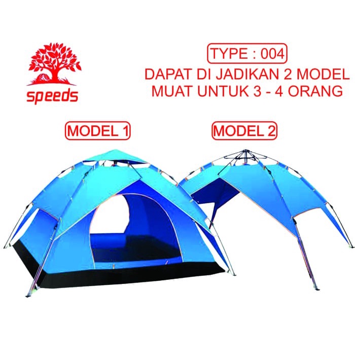 Tenda Camping Tenda Kemah Speeds 4-5 Orang Lipat Portable Besar 004