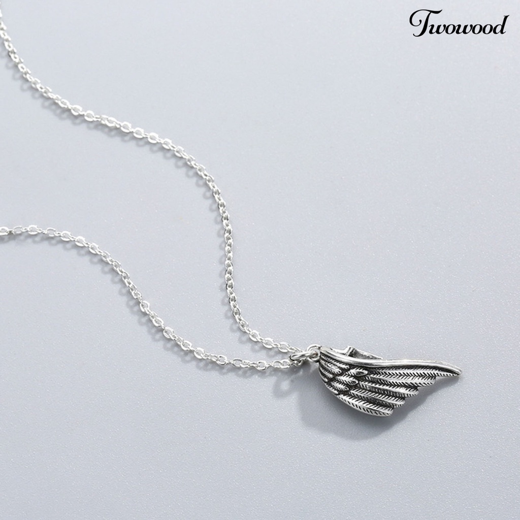 1 Pasang Kalung Pasangan Dengan Liontin Sayap Malaikat Untuk Hadiah