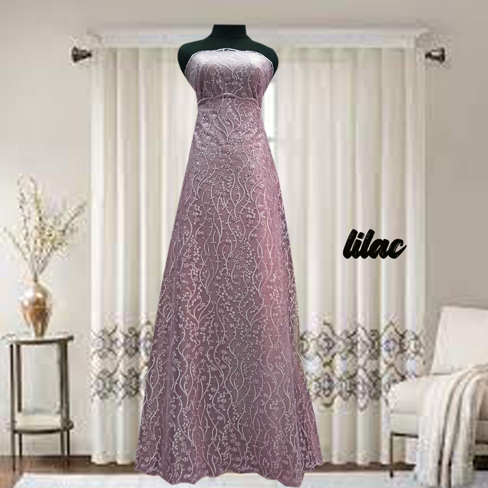 bahan kain brokat tile kebaya akar premium  original motif bunga air mata pengantin lembut adem terbaru