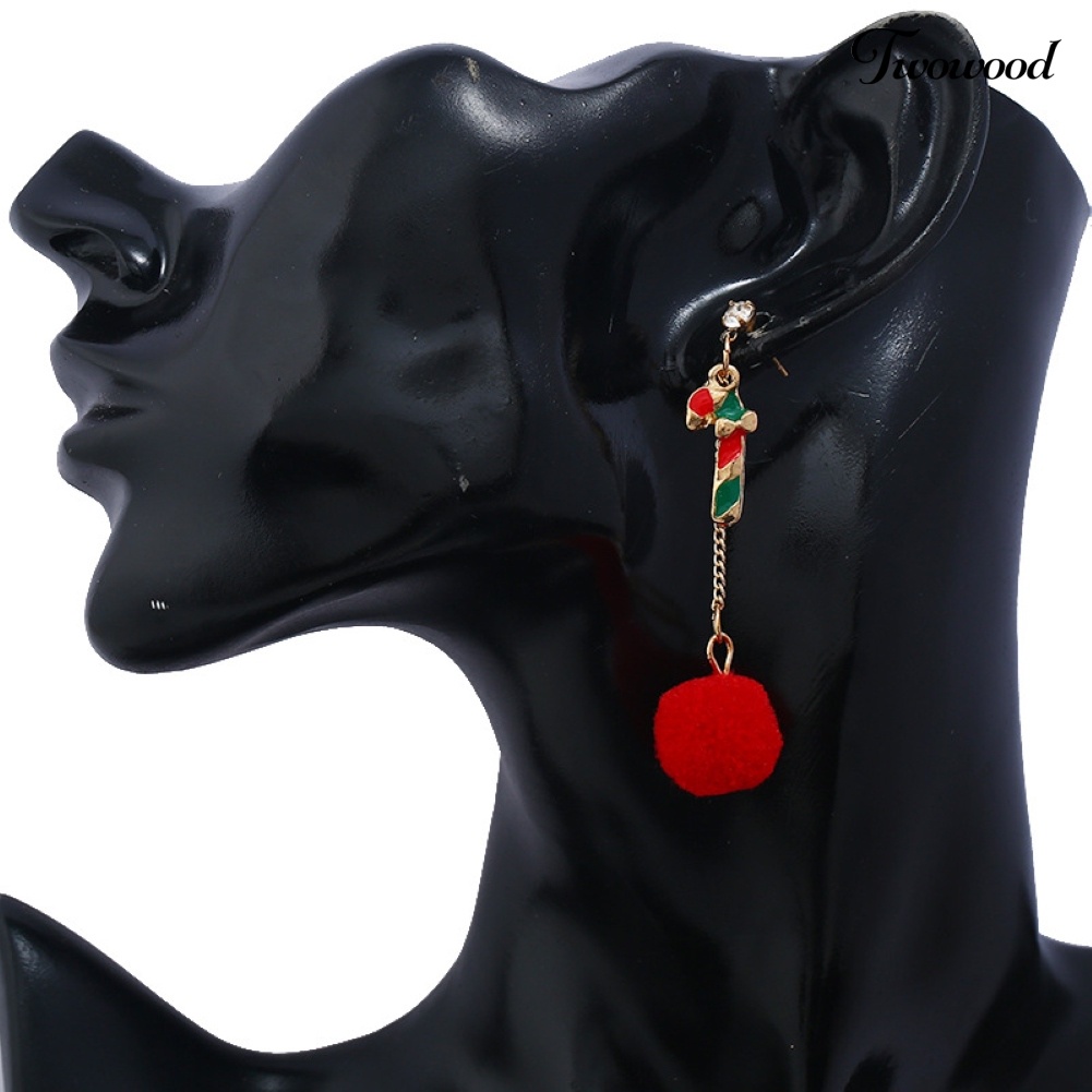 Anting Stud Liontin Bentuk Topi Natal Untuk Wanita