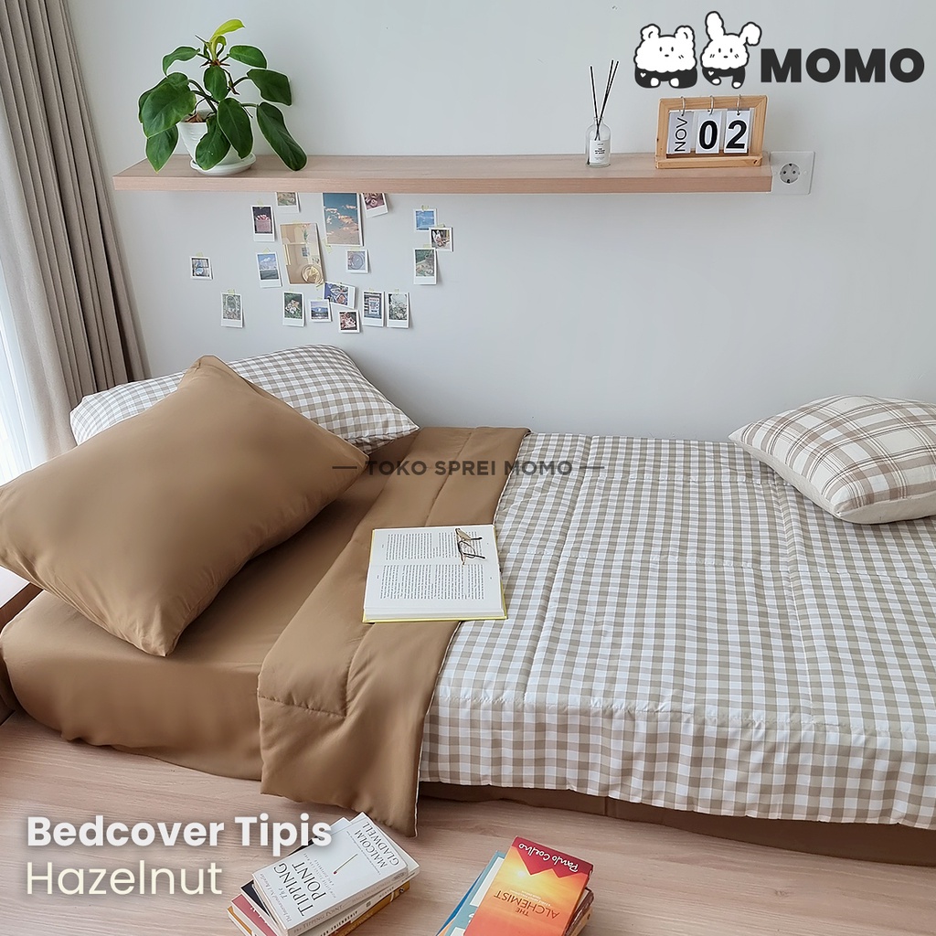 Bedcover Single Lite Edition - Motif Kotak MOMO - Selimut Saja