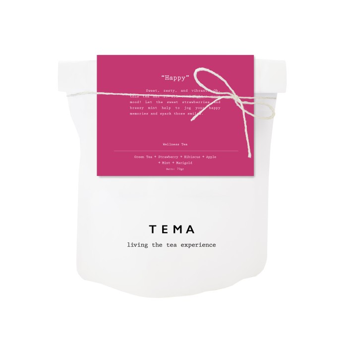 

TEMA TEA LARGE POUCH - WELLNESS TEA - HAPPY / GREEN STRAWBERRY - 70GR