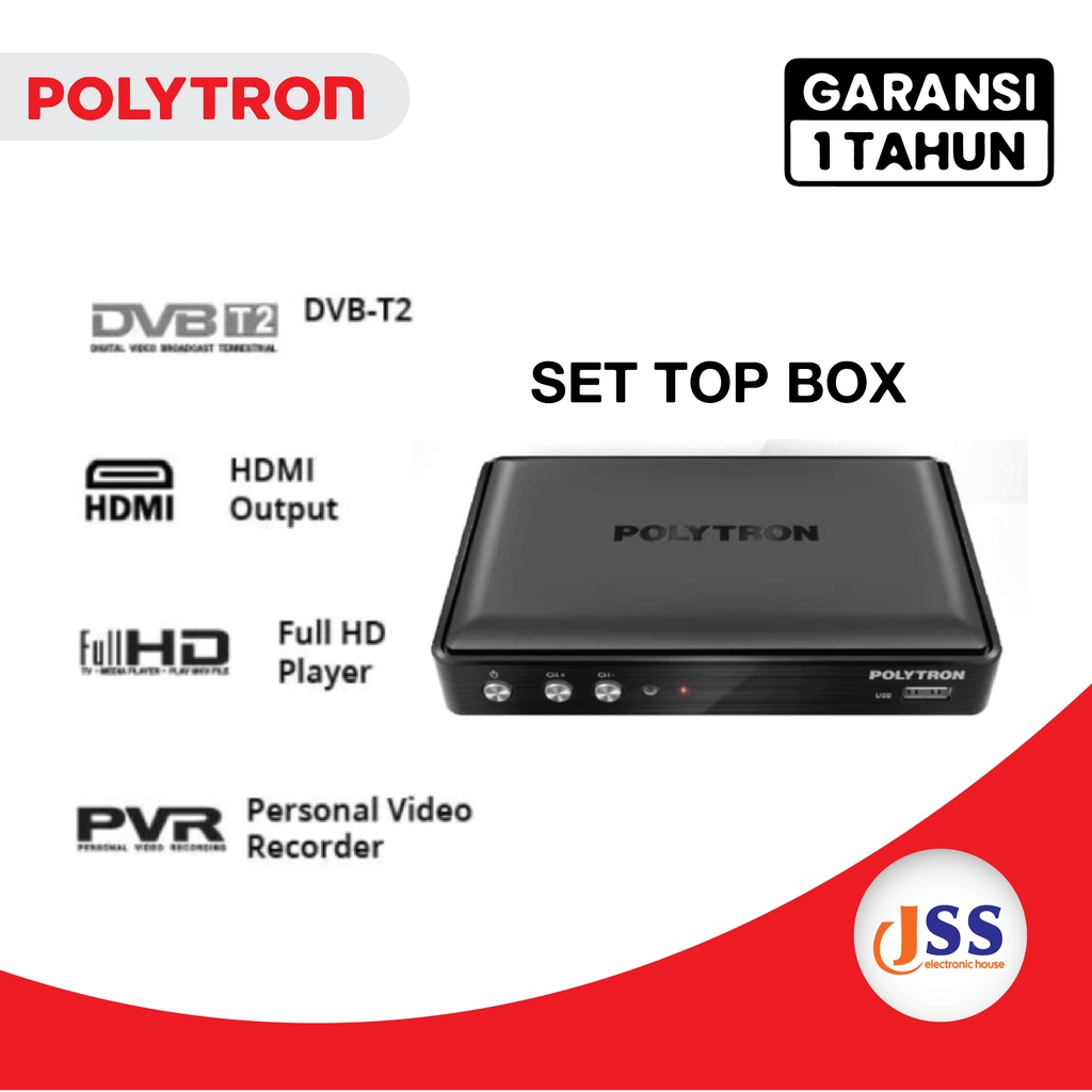 STB POLYTRON - Receiver Tv Digital DVB T2 Polytron ORIGINAL - PDV 600T