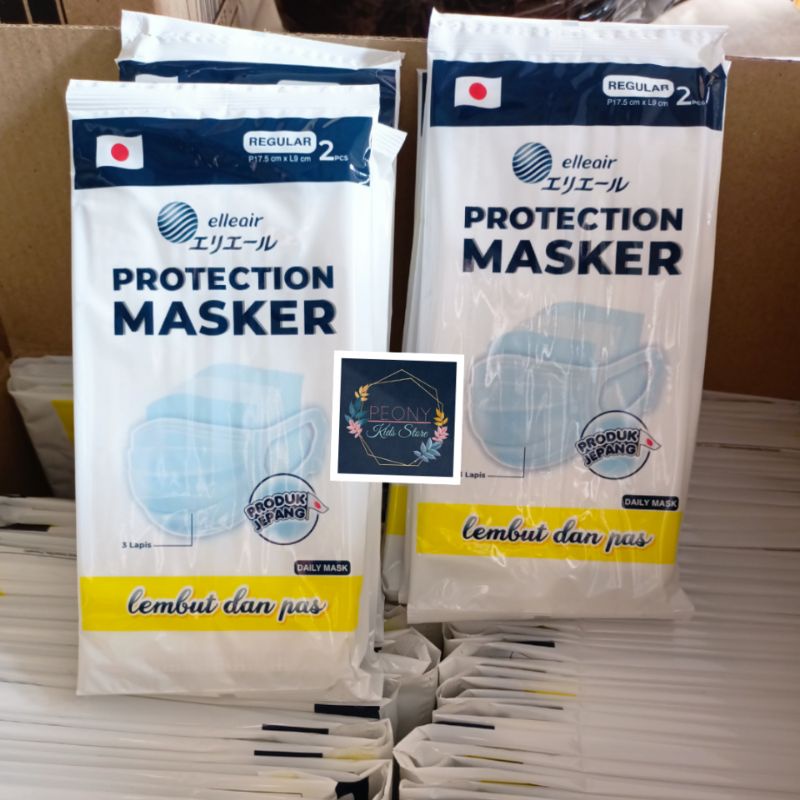 ELLEAIR PROTECTION MASKER 3PLY ISI 2PCS/Elle air Jepang eguler daily masker