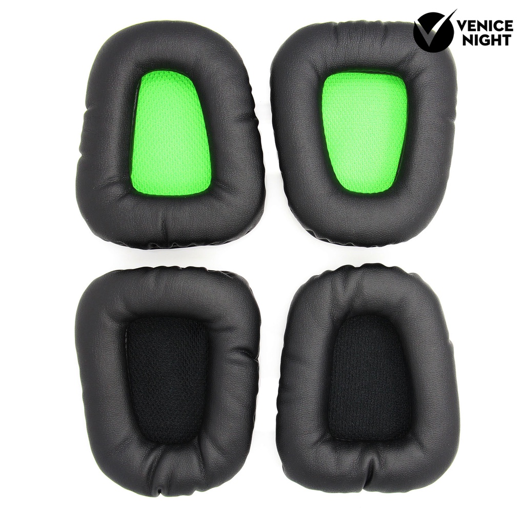 (VNEP) (Berkabel) 2Pcs Lembut Penggantian Faux Kulit Memori Busa Headphone Bantalan Telinga Earmuff Bantal untuk Razer Electra