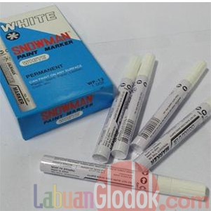 

[COD AKTIF] SPIDOL PERMANENT PAINT MARKER SNOWMAN PUTIH Isi 12 PCS