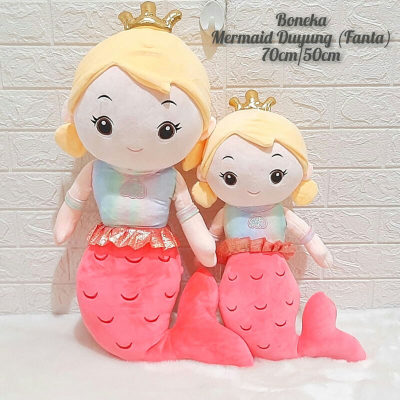 Boneka Karakter Mermaid lucu Bahan Soft Lembut Dan Elastis XL 50cm Jumbo 70cm Giant 90cm