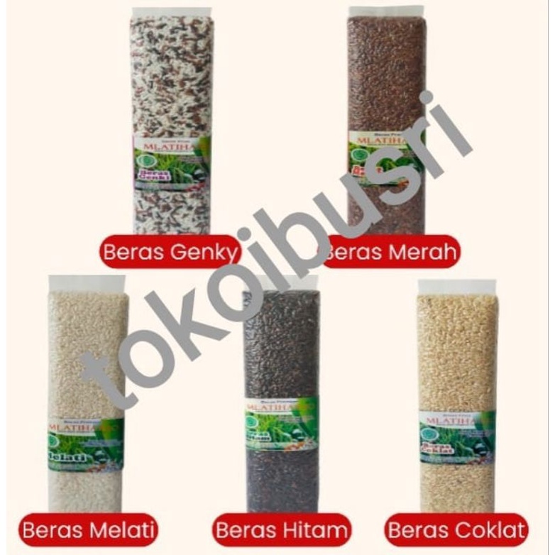 

MLATIHARJO - Beras organik premium TOKOIBUSRI ( Beras merah / beras hitam / beras melati / beras genky)