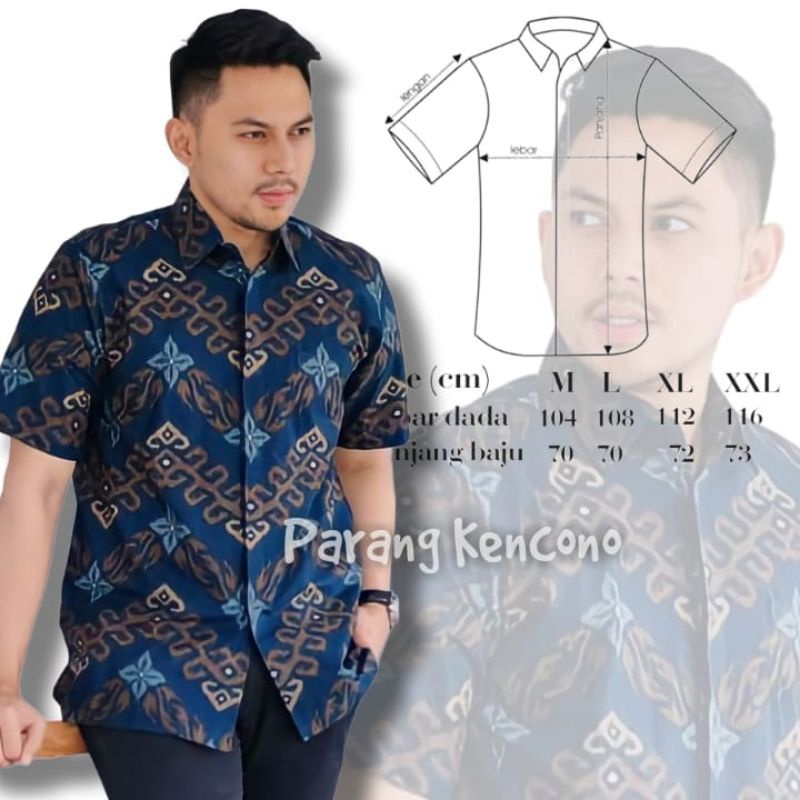 Batik Pria Lengan Pendek Terbaru Songket Navy Seragam Kantor _ Atasan Batik Pria Kerja Kantor Original Katun Premium M L XL XXL