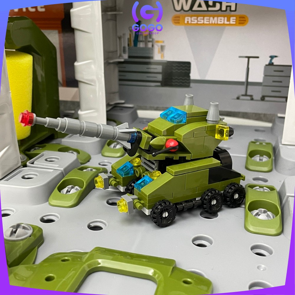 GOGO-M217 Mainan Mobil Mobilan Car Wash DIY Mobil Pemadam Kebakaran Mainan Bongkar Pasang Anak Dengan Obeng Mobil Polisi / Mobil Balap / Mobil Militer / Mobil Konstruksi