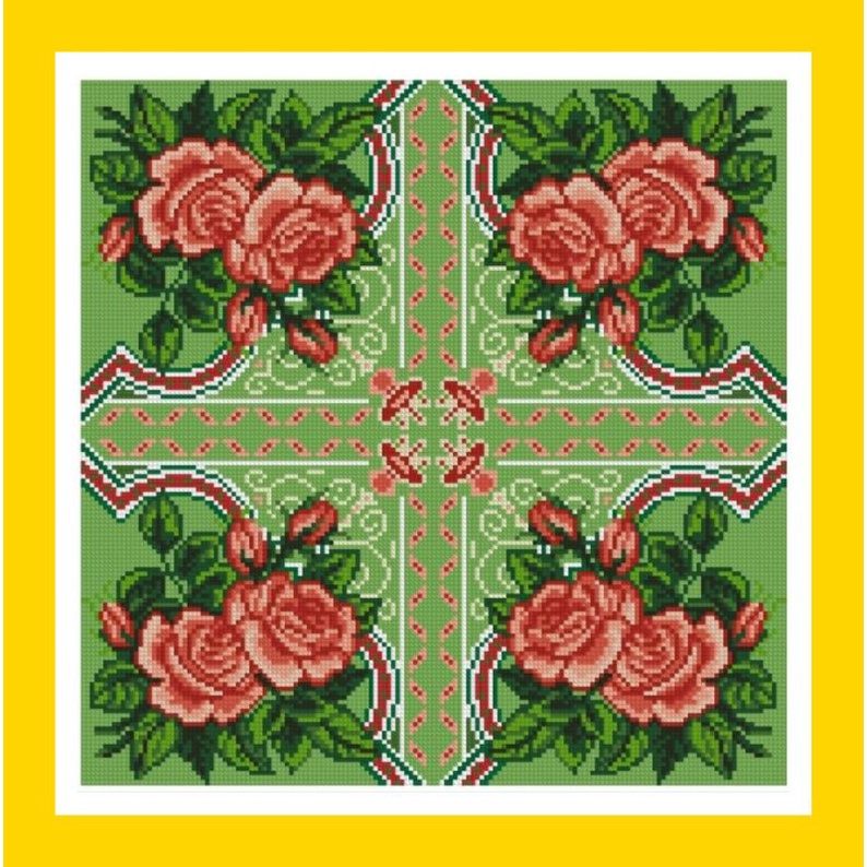 pola kristik bunga mawar