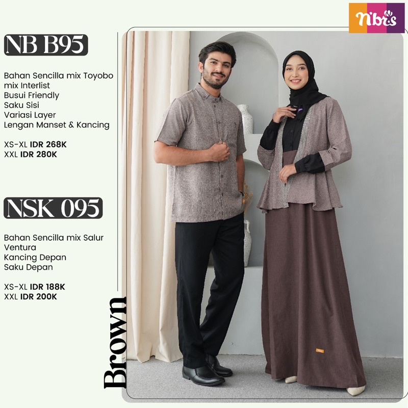 NSK 095 & NB B95 || DISKON SARIMBIT COUPLE SERAGAM NIBRAS NBRS TERBARU KOKO GAMIS
