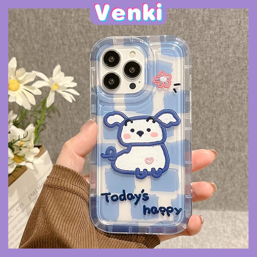 Case For iPhone 14 Pro Max TPU Soft Jelly Airbag Case Clear Blue Cartoon Cute Dog Case Camera Protection Shockproof For iPhone 14 13 12 11 Plus Pro Max 7 Plus X XR