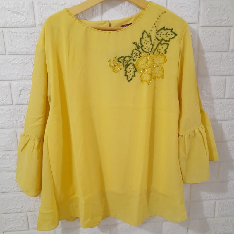 ATASAN WANITA / BLOUSE ORANG TUA BROKAT IMPORT PAKAIAN MUSLIM NATAL IMLEK HIJAU NATAL MERAH SINCIA P