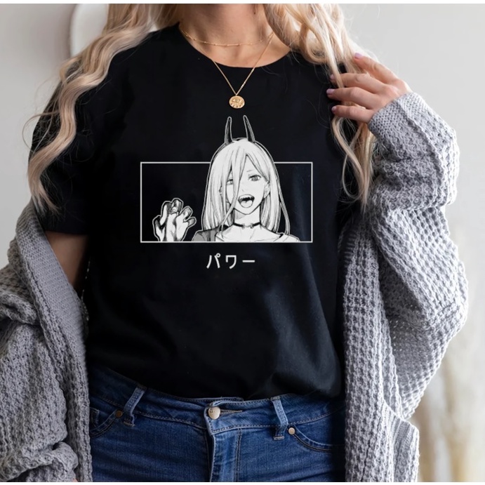 Tshirt Power Eyes Anime Manga Chainsaw Man Premium Unisex