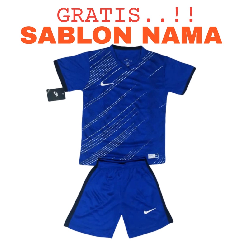 ( FREE SABLON NAMA ) Baju olahraga anak laki/perempuan kaos bola futsal badminton volly usia SD SMP 5 - 14 tahun