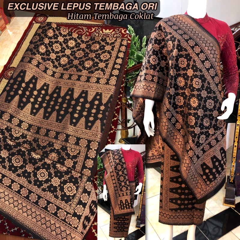 EXCLUSIVE Lepus Tembaga ORI /warna Alam Hitam /songket tenun asli palembang /ilham songket palembang