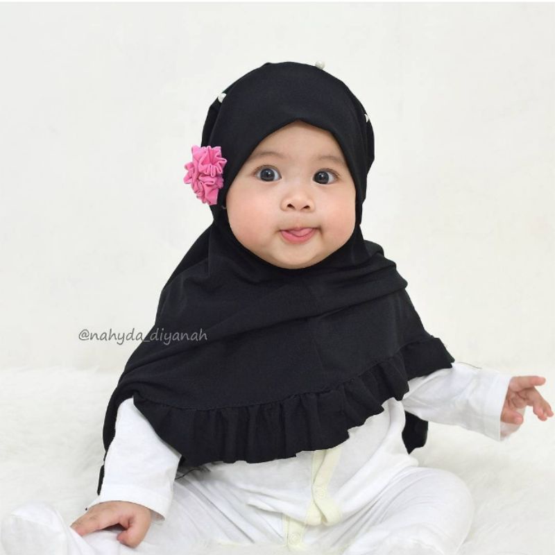 PROMO JILBAB BABY 0-3 TAHUN (hijab anak balita jersey polos bunga karakter kerudung syari anak new born bayi bergo pasmina instan obral murah)