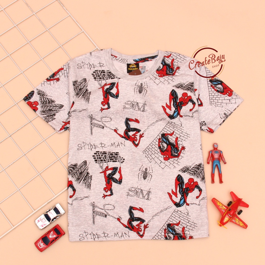 KAOS ANAK LAKI SPIDERMAN SM 1-7 TAHUN BAJU ATASAN ANAK FASHION TERMURAH