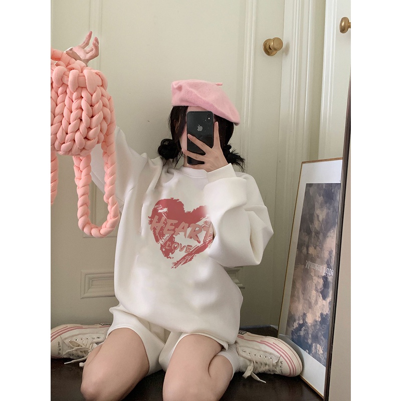 EUNII Sweater Lengan Panjang   Korean Style/Hoodie Oversize/Baju Wanita/Switer Wanita