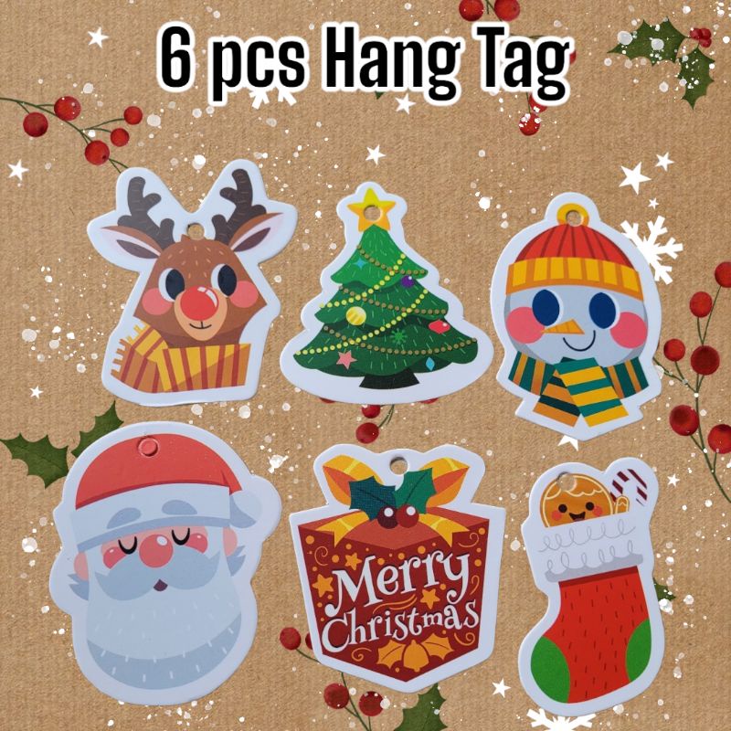 

(Mix) Hang Tag Natal Merry Christmas Gambar Santa Claus Pohon Natal