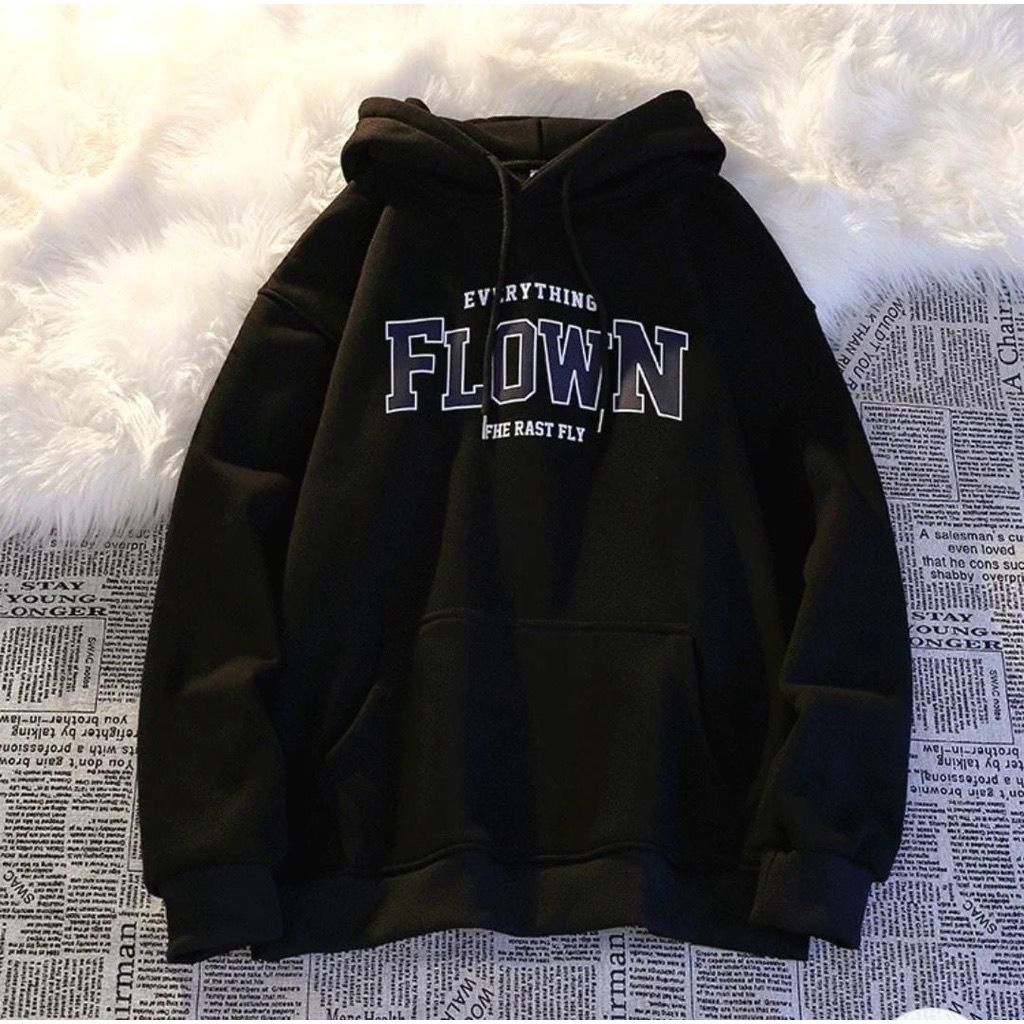 FLOWN HODIE SWEATER OVERSIZE UNISEX WANITA PRIA BAHAN FLEECE