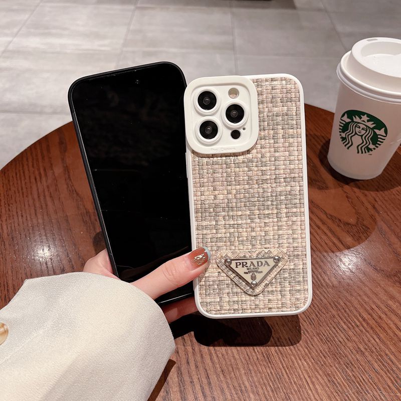 PRADA Casing Soft Case Motif Kotak-Kotak Untuk iPhone 7 8 Plus 7 + 8 + XR XS Max 11 Pro Max 12 Pro Max 13 Pro Max