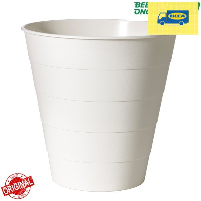 Ember Plastik Serbaguna Desain Minimalis Tinggi 28 cm, Diameter 28 cm, Volume 10 Liter, Warna Putih,