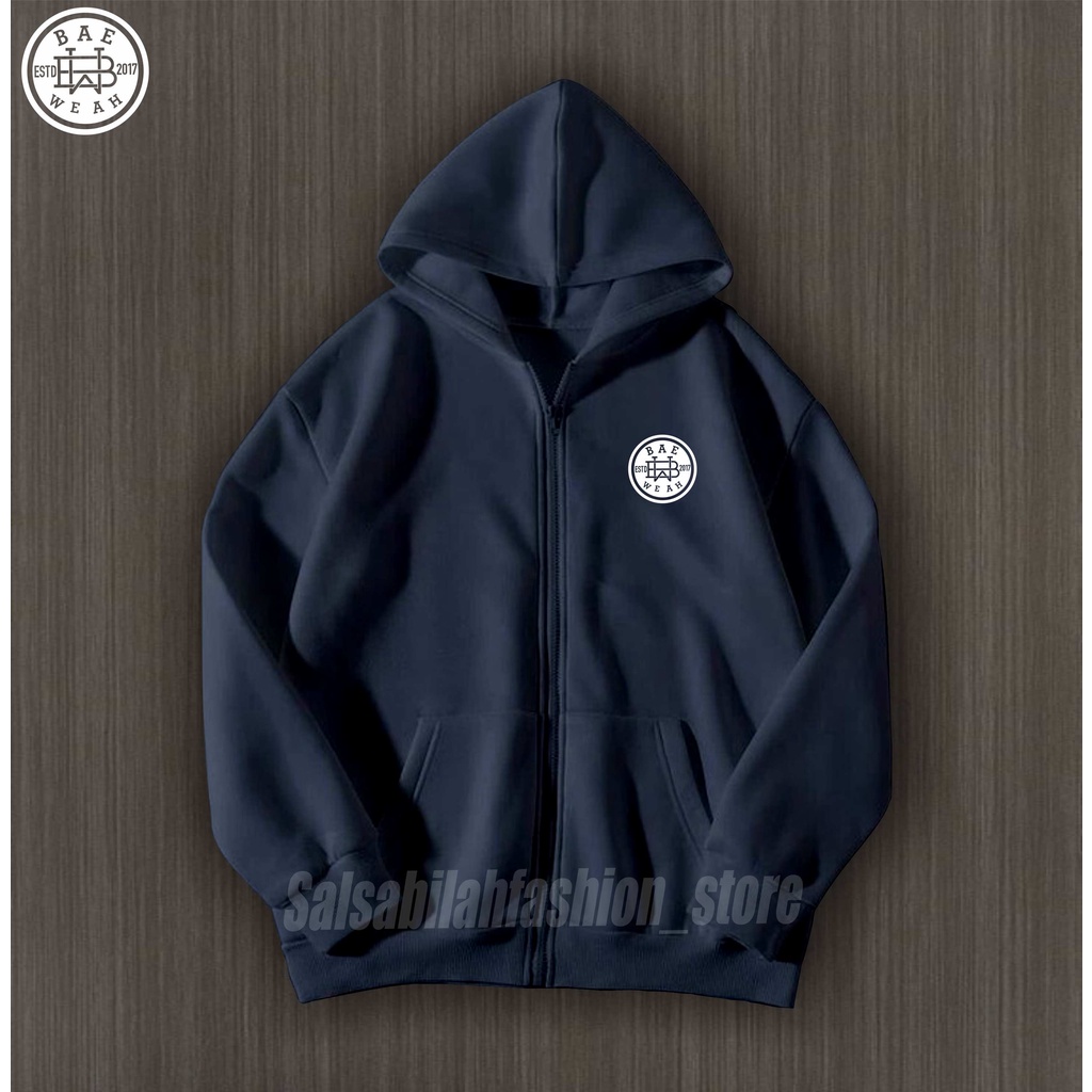 TERMURAH !! COD Jaket Sweater ZIPPER Hoodie Pria Distro BAEWEAHOriginal Big Size Jumbo M - XXL