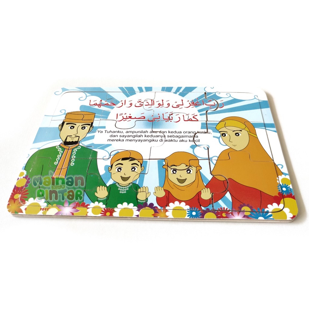 Puzzle Kayu Bongkar Pasang Gambar Doa Kedua Orang Tua Sertifikat SNI