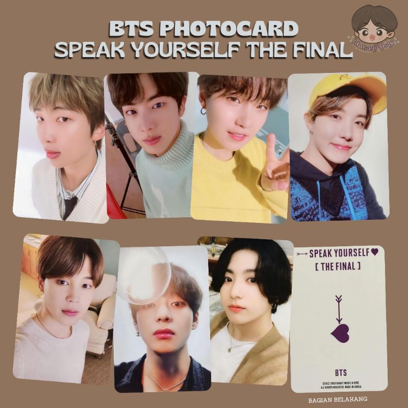 BTS PHOTOCARD SPEAK YOURSELF THE FINAL  MOTS ONE DVD BLURAY UNOFF PC
